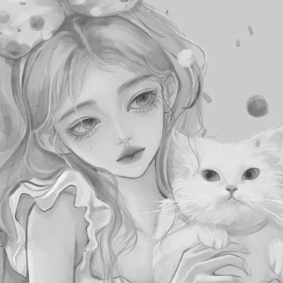 高颜值手绘黑白女生头像(图85)