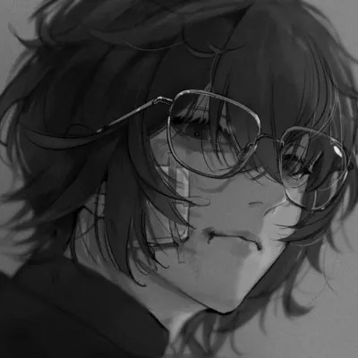 酷炫无比的黑白系动漫男生头像(图104)