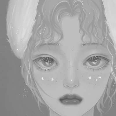 细腻手绘黑白女头像(图23)
