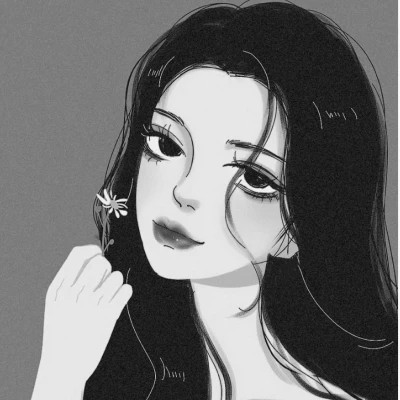 细腻手绘黑白女头像(图15)