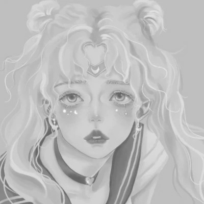 黑白女漫画头像(图52)