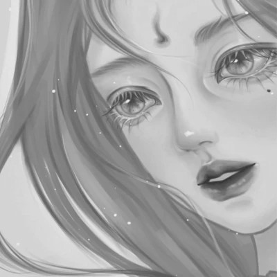 黑白女漫画头像(图30)