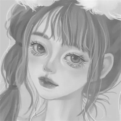 细腻手绘黑白女头像(图39)