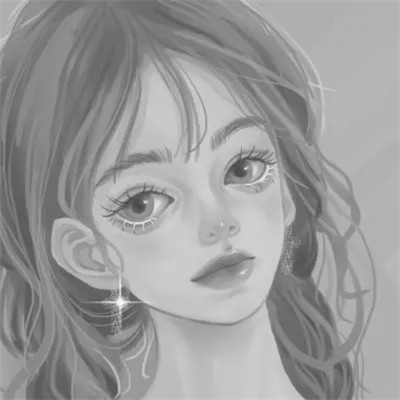 细腻手绘黑白女头像(图34)