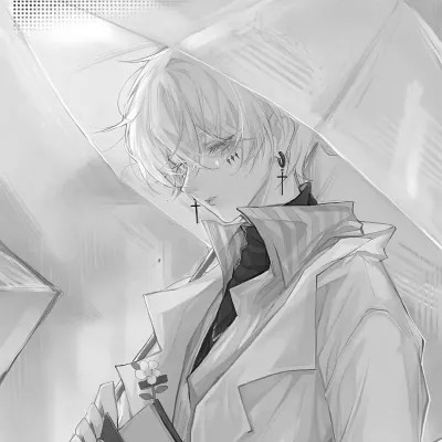 酷炫无比的黑白系动漫男生头像(图109)