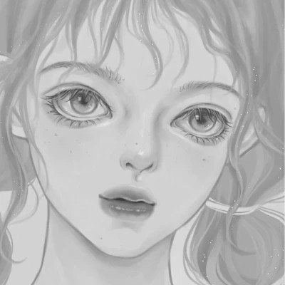 黑白女漫画头像(图61)