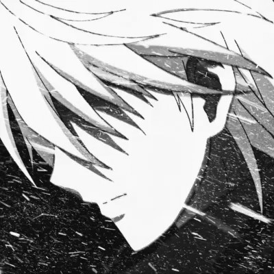 酷炫无比的黑白系动漫男生头像(图105)