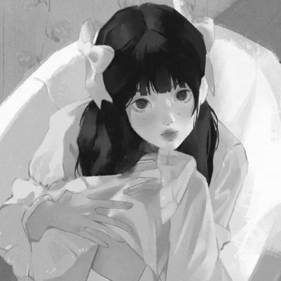 高颜值手绘黑白女生头像(图54)