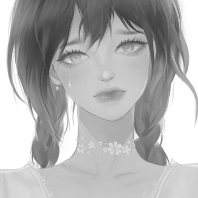 细腻手绘黑白女头像(图63)