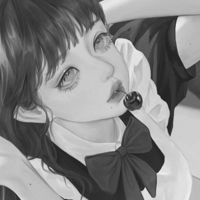 高颜值手绘黑白女生头像(图55)