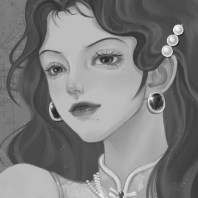 黑白女漫画头像(图56)