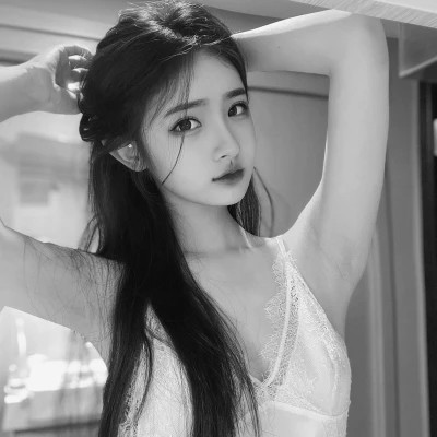 黑白女生微信头像(图67)