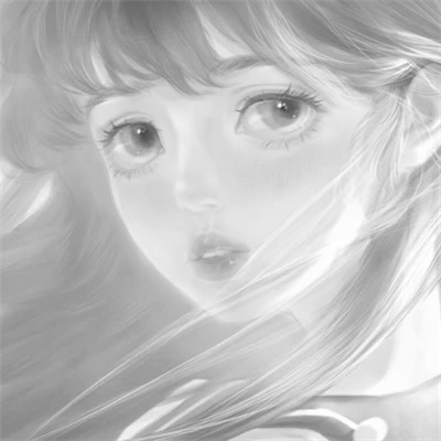 手绘黑白女生头像(图111)