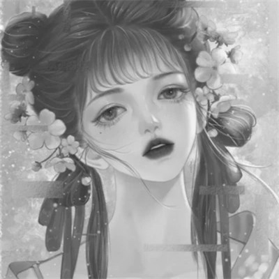 手绘黑白女生头像(图72)