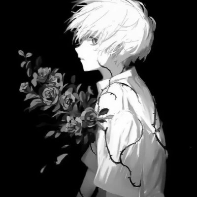 酷炫无比的黑白系动漫男生头像(图95)