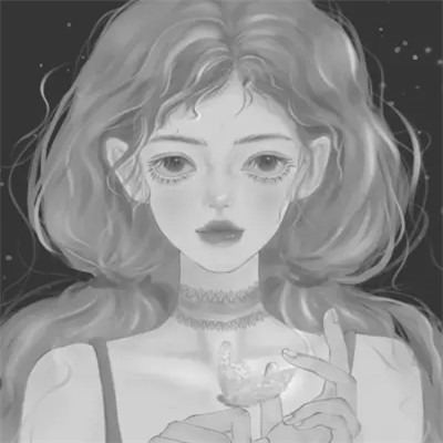 细腻手绘黑白女头像(图22)