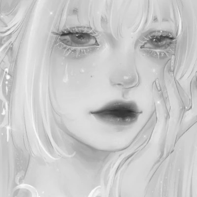 细腻手绘黑白女头像(图44)