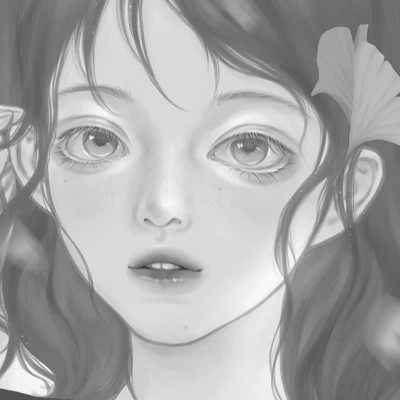 黑白女漫画头像(图58)