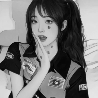 高颜值手绘黑白女生头像(图65)
