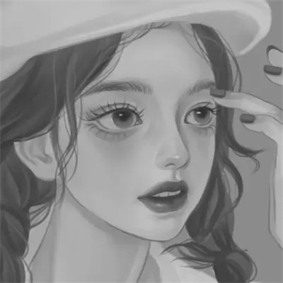 细腻手绘黑白女头像(图38)