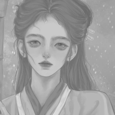 细腻手绘黑白女头像(图52)