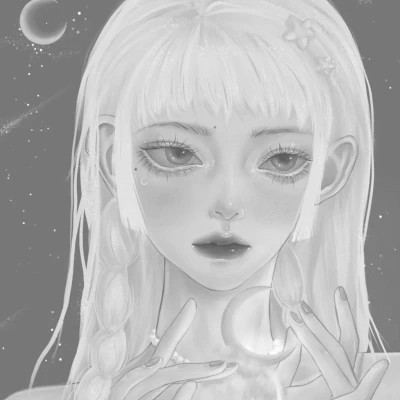 黑白女漫画头像(图71)