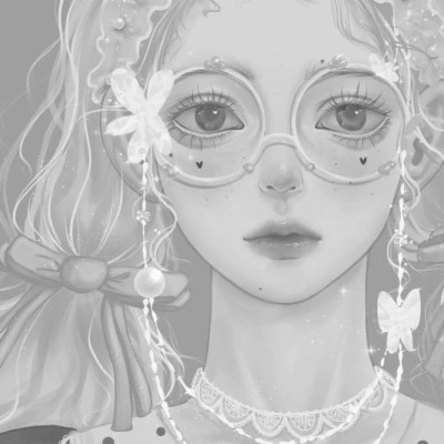 细腻手绘黑白女头像(图73)