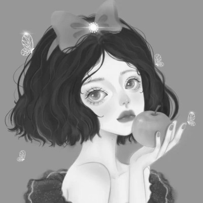 细腻手绘黑白女头像(图16)