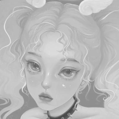 细腻手绘黑白女头像(图24)