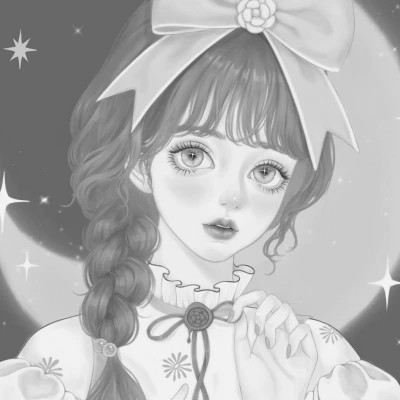 黑白女漫画头像(图74)