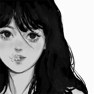 细腻手绘黑白女头像(图58)