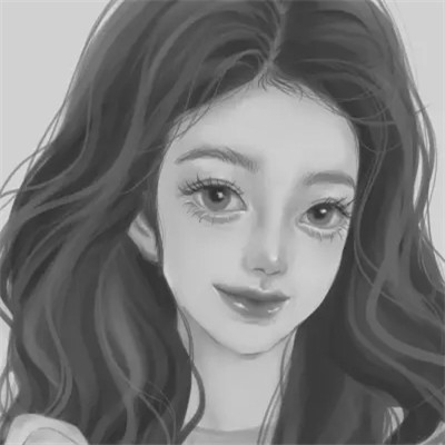 细腻手绘黑白女头像(图37)