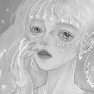 黑白女漫画头像(图72)