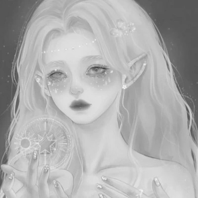 细腻手绘黑白女头像(图43)