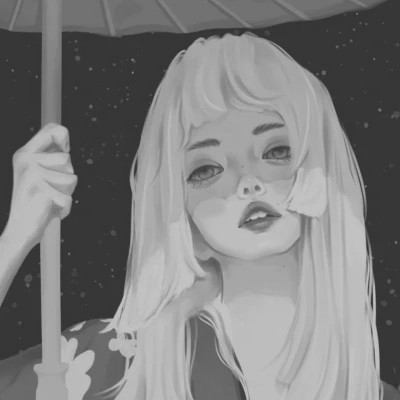黑白女漫画头像(图39)