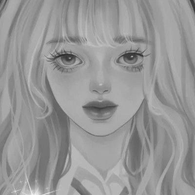 细腻手绘黑白女头像(图27)