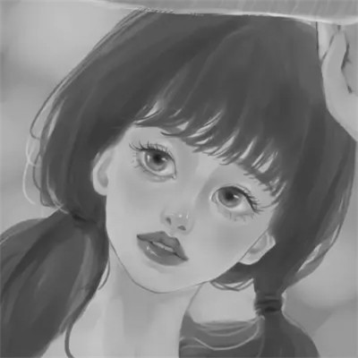细腻手绘黑白女头像(图33)