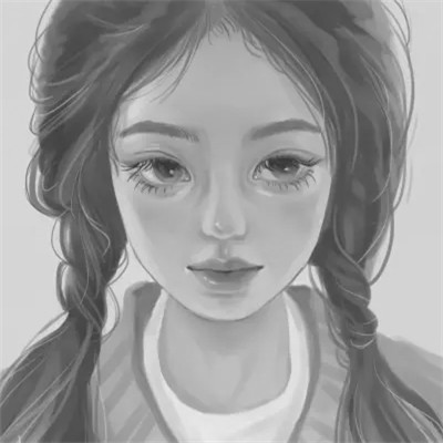 细腻手绘黑白女头像(图35)