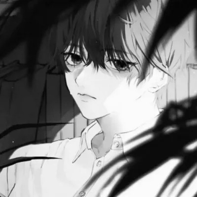 酷炫无比的黑白系动漫男生头像(图75)