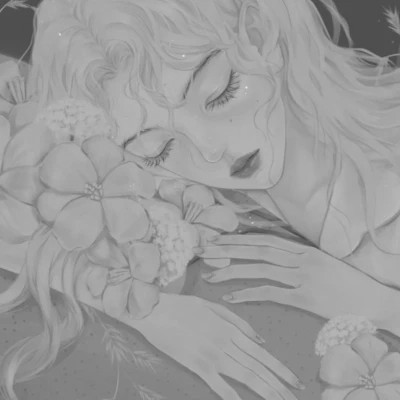 手绘黑白女生头像(图39)