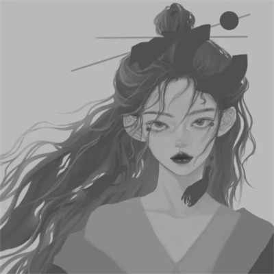 黑白女漫画头像(图50)