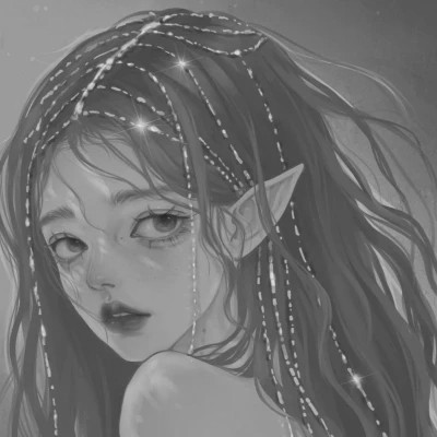 细腻手绘黑白女头像(图4)