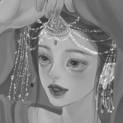 细腻手绘黑白女头像(图30)