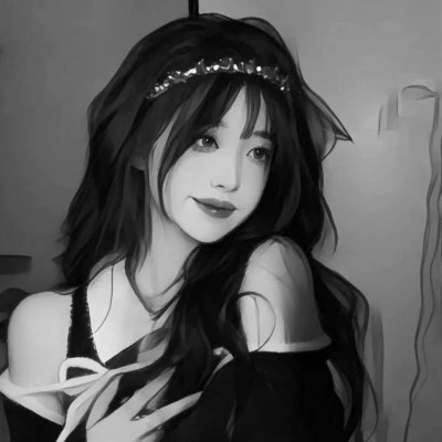 高颜值手绘黑白女生头像(图72)