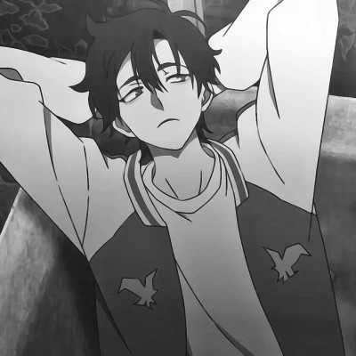 酷炫无比的黑白系动漫男生头像(图88)