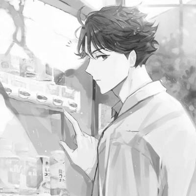 酷炫无比的黑白系动漫男生头像(图73)