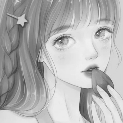 黑白女漫画头像(图28)