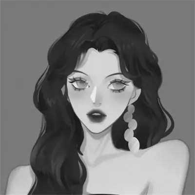 细腻手绘黑白女头像(图6)
