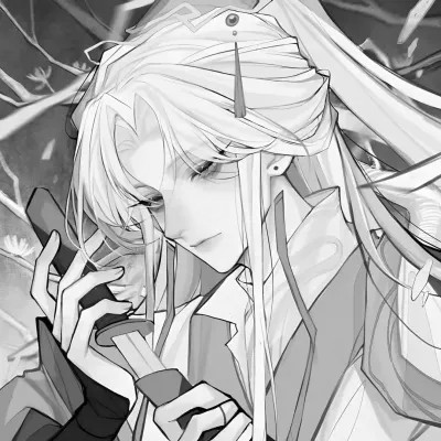 酷炫无比的黑白系动漫男生头像(图106)