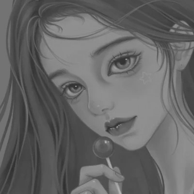 手绘黑白女生头像(图101)